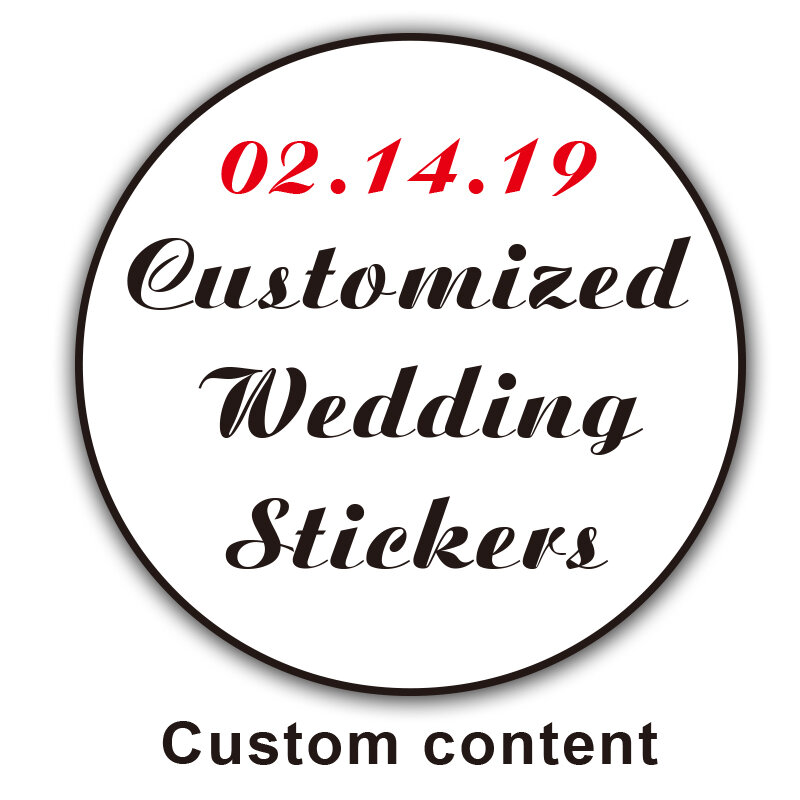 100PCS 3-10cm 주문 로고 결혼식 스티커 개인화 된 디자인 당신의 상표 사탕 선물 상자 생일 파티 물개 스티커 Self-adhesiv