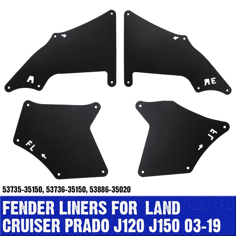 Garde-boue avant et arrière, 4 pièces, pour Toyota Land Cruiser Prado J120 J150 2003 – 2019