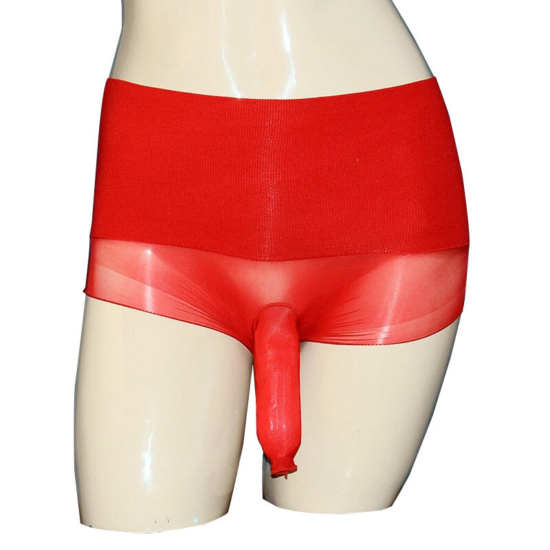 Pakaian Dalam Pria Casing JJ Keren Stoking Sutra Celana Pendek Boxer Tanpa Biji Transparan Pakaian Dalam Pantyhose Wanita Seksi Hadiah Pria Boxer