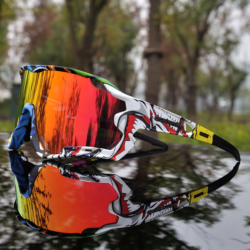 2019 브랜드의 새로운 편광 된 자전거 안경 산악 자전거 사이클링 고글 야외 스포츠 사이클링 안경 선글라스 UV400 4 렌즈