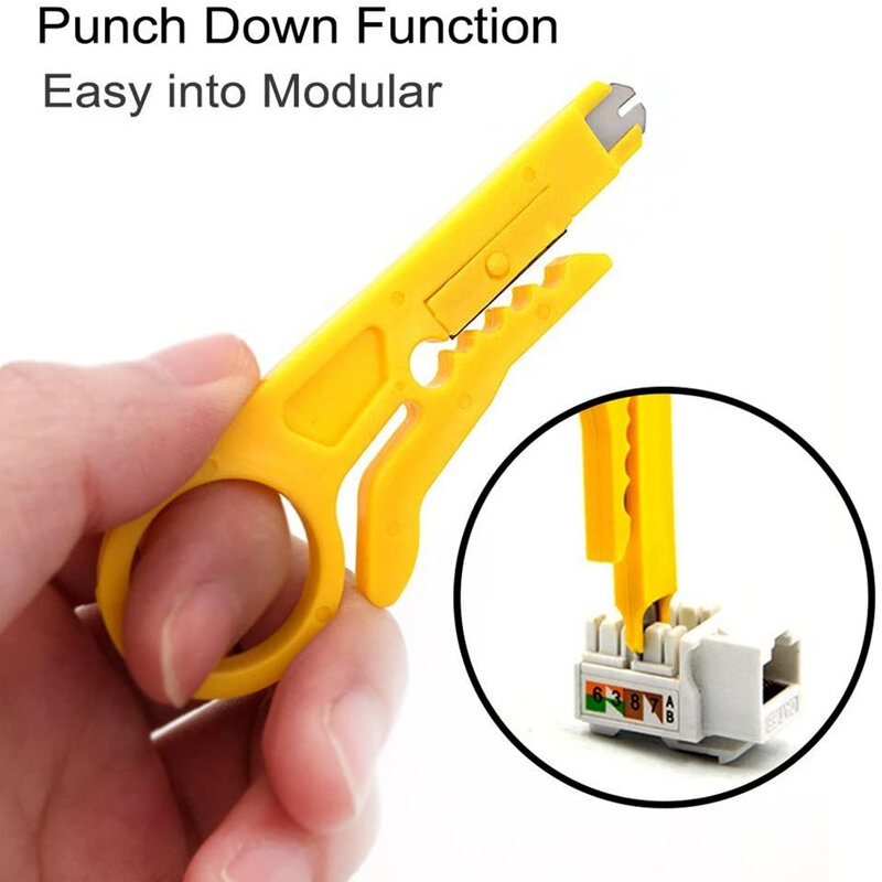 Tkdmr 5 pçs multifunction fio amarelo alicate stripper portátil cortador de crimper cabo doméstico acessórios ferramenta
