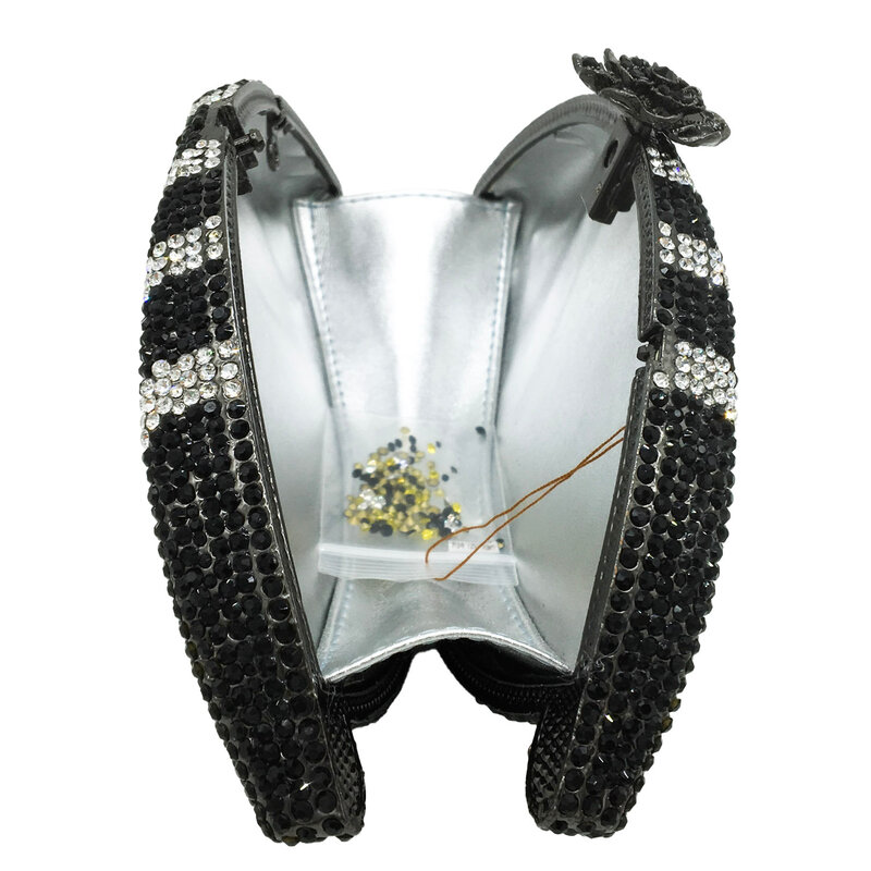 Boutique De FGG черные и желтые женские вечерние сумочки с кристаллами и стразами, мини Стразы для свадебной вечеринки