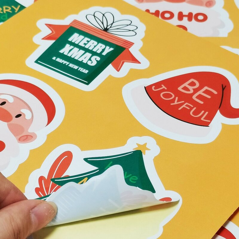 40pcs/pack Santa Christmas Stickers Labels Tags, Stickers for Christmas Holiday Business Shipping Packages Cards Gift Envelopes