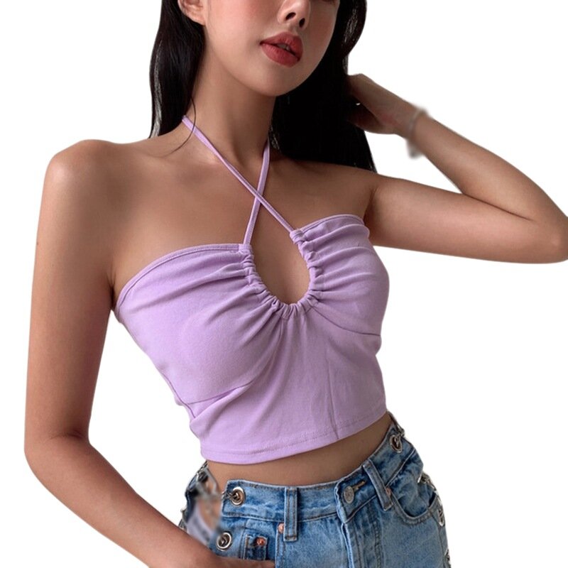 Sexy Women Tank Tops Bandage Tank Camis Crop Top Vest Summer Tops Off the Shoulder Top Femme European Style Women Clothing
