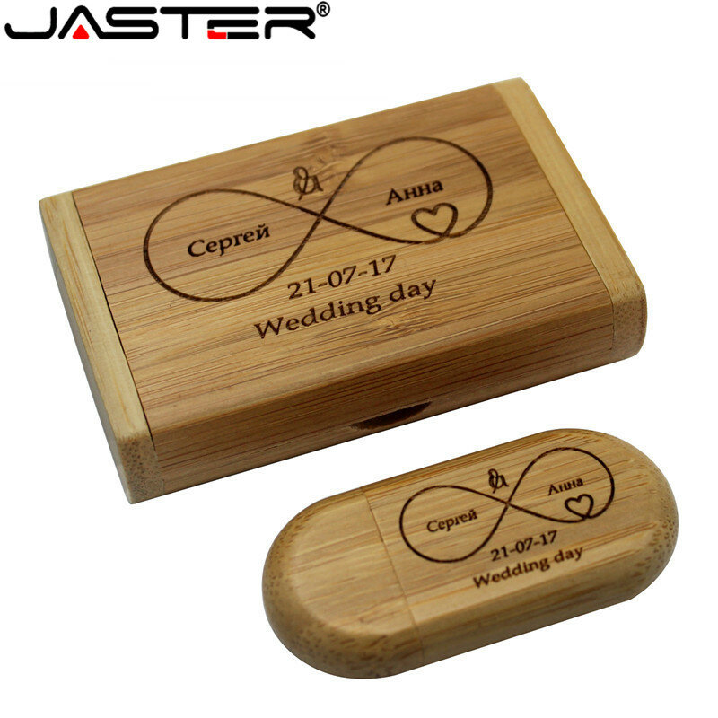 JASTER-محرك أقراص فلاش USB 2.0 مع صندوق خشبي بيضاوي ، 4 جيجابايت ، 8 جيجابايت ، 16 جيجابايت ، 32 جيجابايت ، 64 جيجابايت ، شعار مجاني ، عرض خاص
