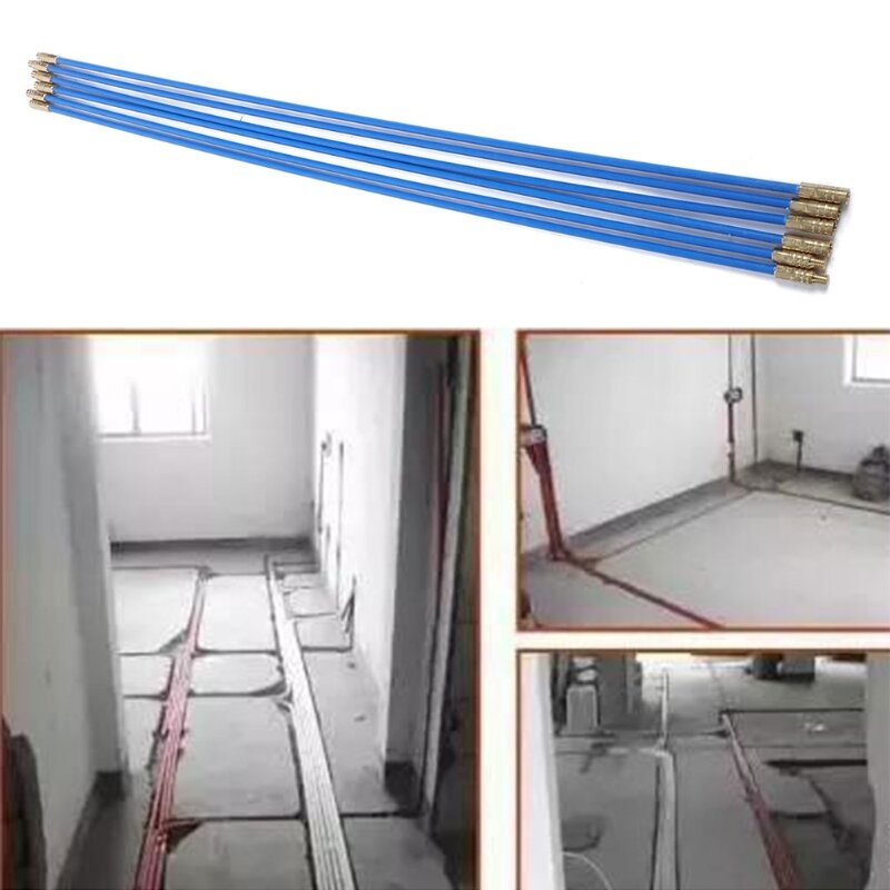 Kit de cinta de fibra de vidrio para pesca, extractor eléctrico de cables de fibra de vidrio, color azul, de 33cm, 10 Uds., R7UB
