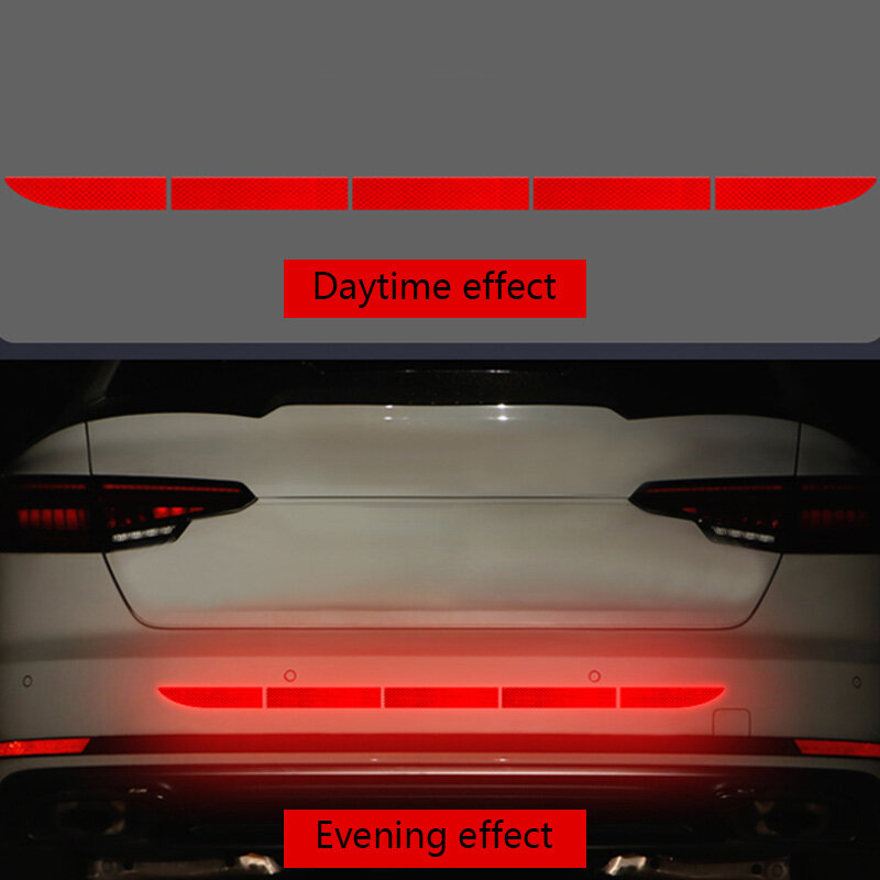 Car Reflective Tape Stickers Car Sticker Trunk Body Exterior Warning Strip Reflect Tape Traceless Protective  Auto Accessories