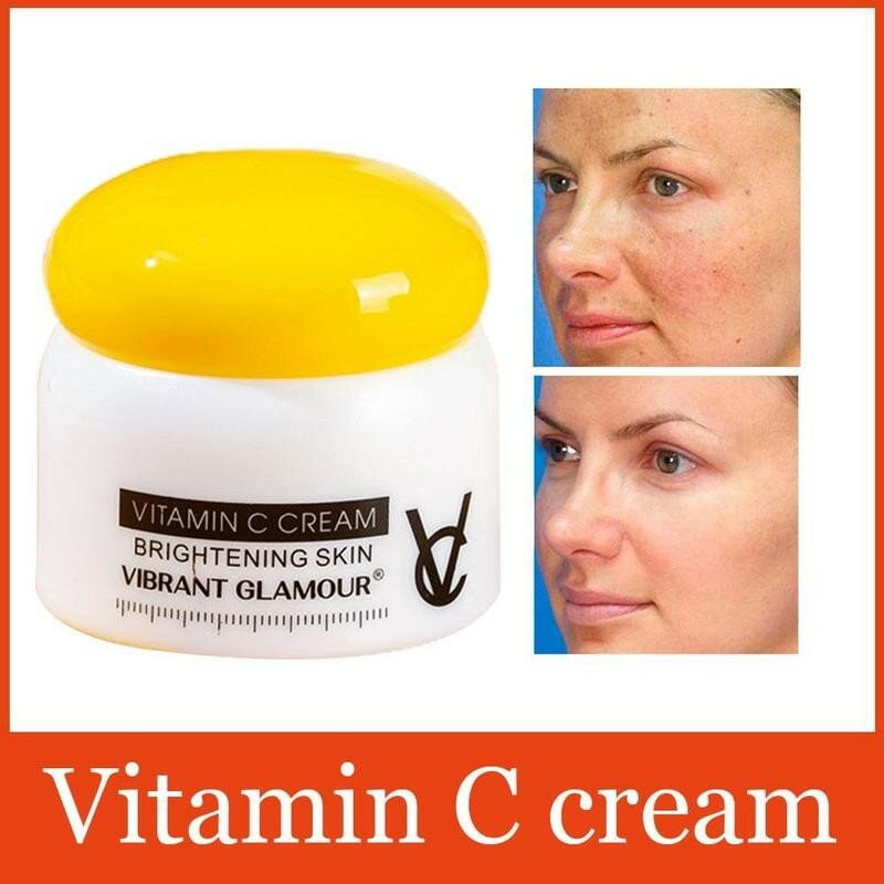 50g Vitamin C Gesicht Creme Feuchtigkeits Bleaching Aufhellen Aging Pflege Anti Haut Straffende Feine Verblassen Linien I2U1