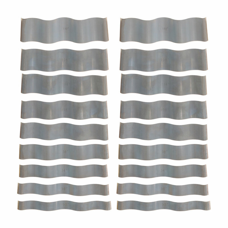 Paralelo de acero ondulado, conjunto de 18 piezas endurecidas, preciso, 1/8 ", 0002", 9 pares