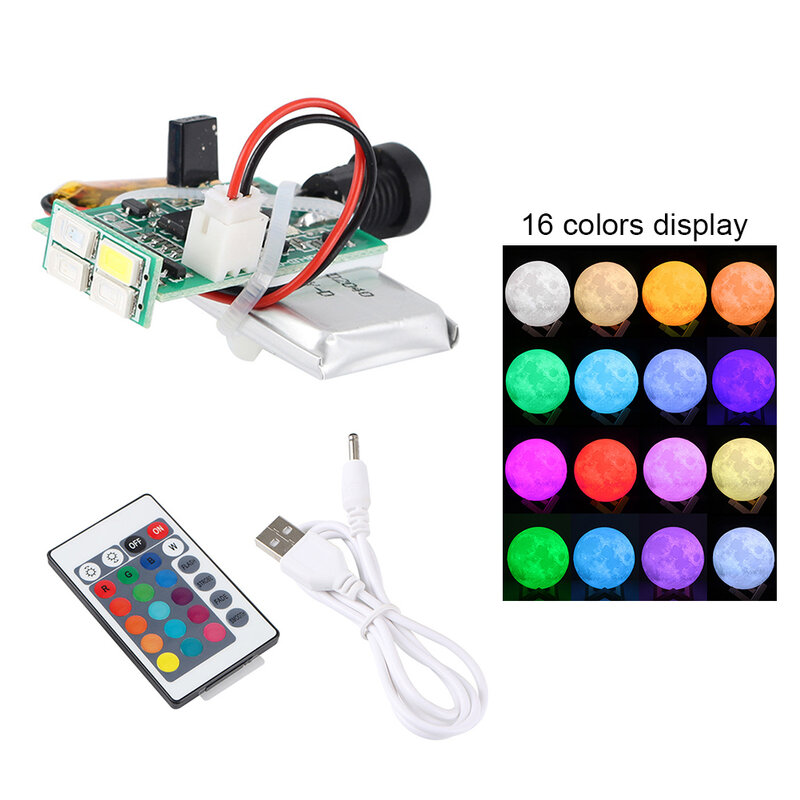 ムーンライトパネルLEDライト,16色,3Dプリンター部品,USB,常夜灯,タッチセンサー,ソースライト