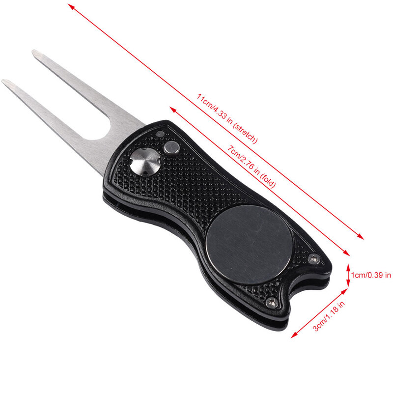 Mini herramienta multifunción de Metal plegable para Golf, accesorio de reparación de Divot, verde, magnético