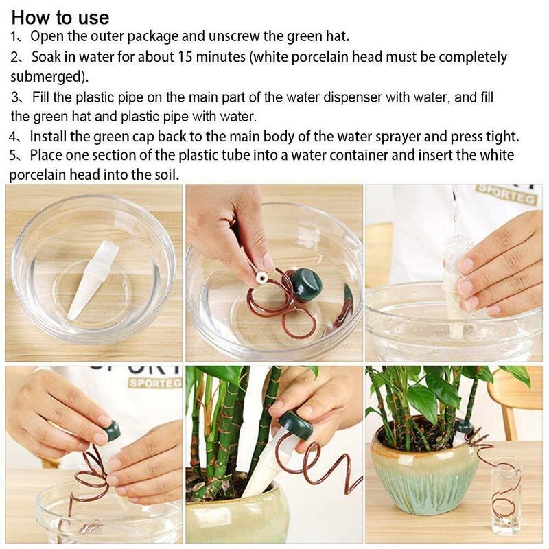 2/4/8pcs Automatic Watering System Moving Plant Potted Waterer Bottles Water Drip Watering Device Plant Flower Irrigation System