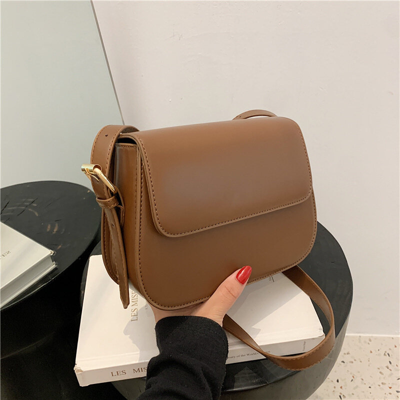 Simple Armpit Pack Korean Satchel 2021 Women PU Leather Single Shoulder Bag Fashion Leisure Messenger Bag Texture Handbags