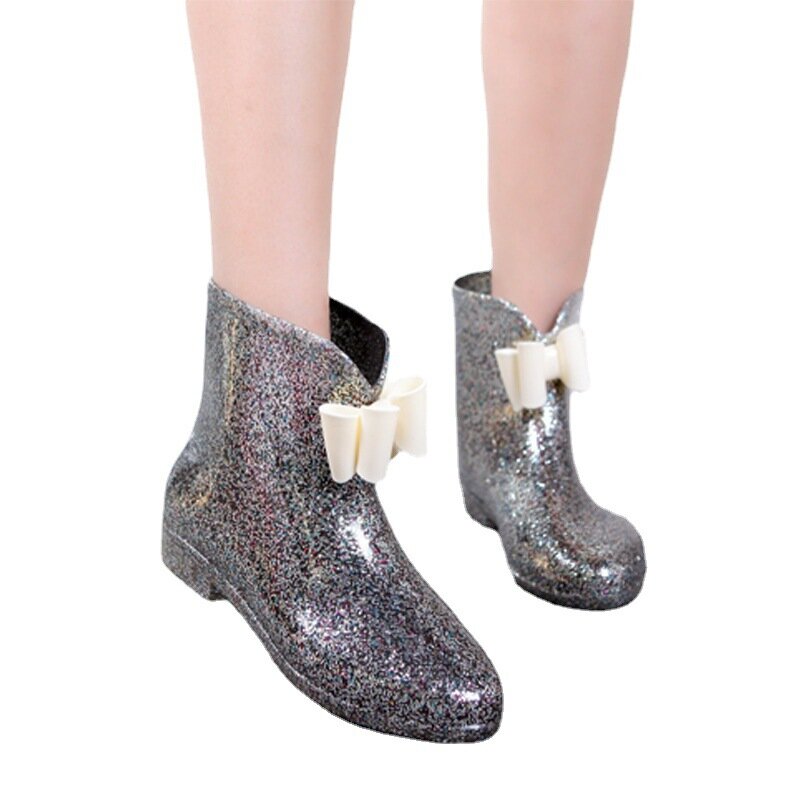 Sapatos de borracha botas de chuva à prova dwaterproof água das mulheres sapatos de tornozelo 2022 nova outono feminino água botas de chuva botas de tornozelo apartamentos antiderrapante