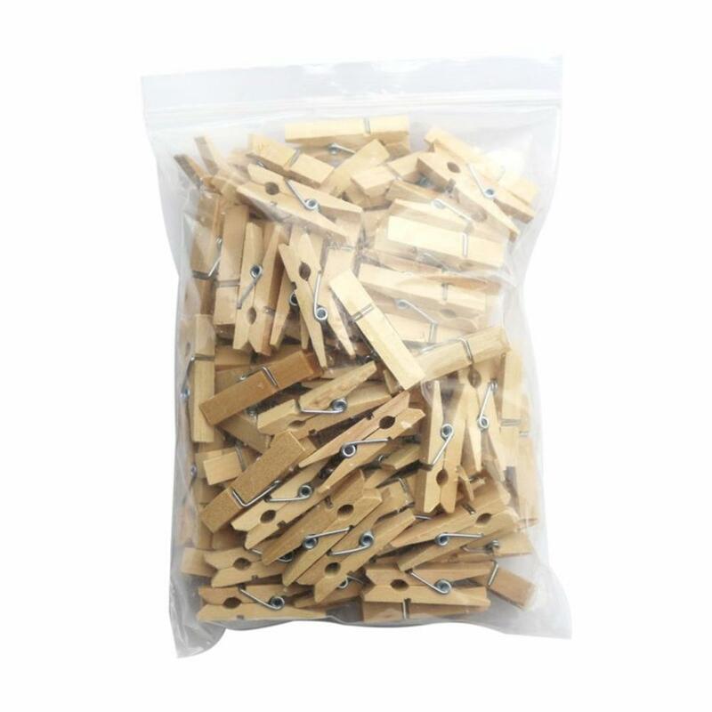 100 pçs tamanho pequeno mini clipes de foto de madeira clothespin artesanato decoração clipes estacas snack clipes