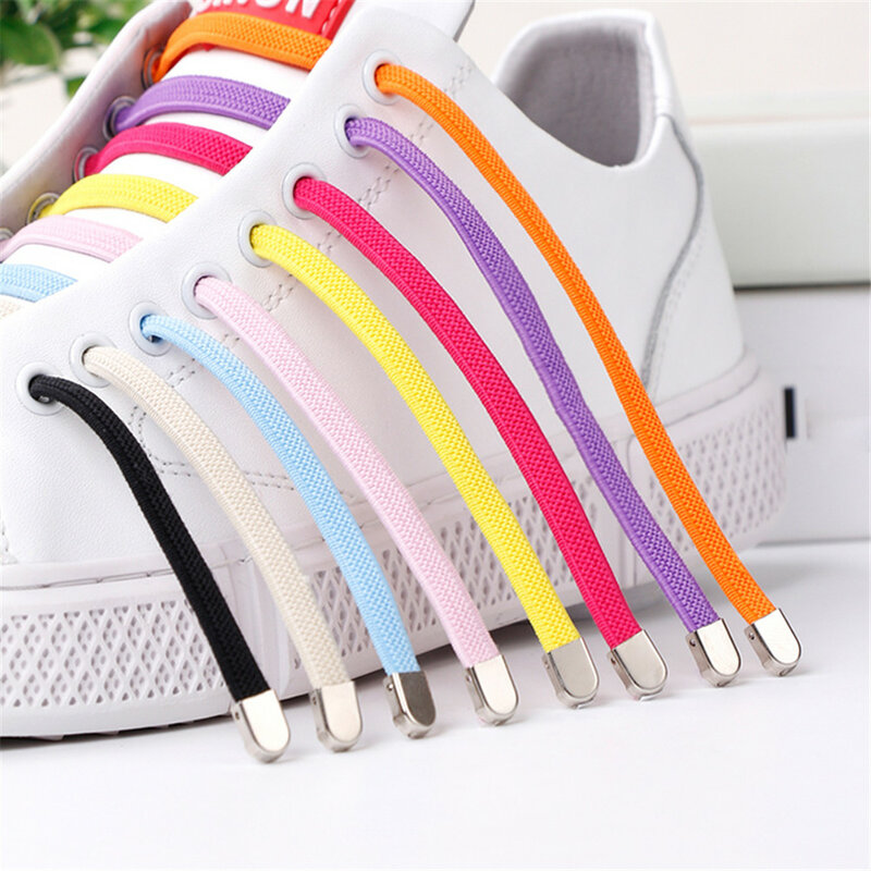 1 para darmowe sznurowadła dla sneakersów Stretch elastyczny leniwy bez krawata płaski but sznurowadła 100cm cukierki kolor sport Outdoor Strings