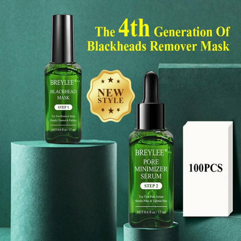 BREYLEE Black Blackhead Remover Cleaning Nose Masks Serum Face Sheet Shrink Pore Acne Treatment Strips Mask Essence Skin Care