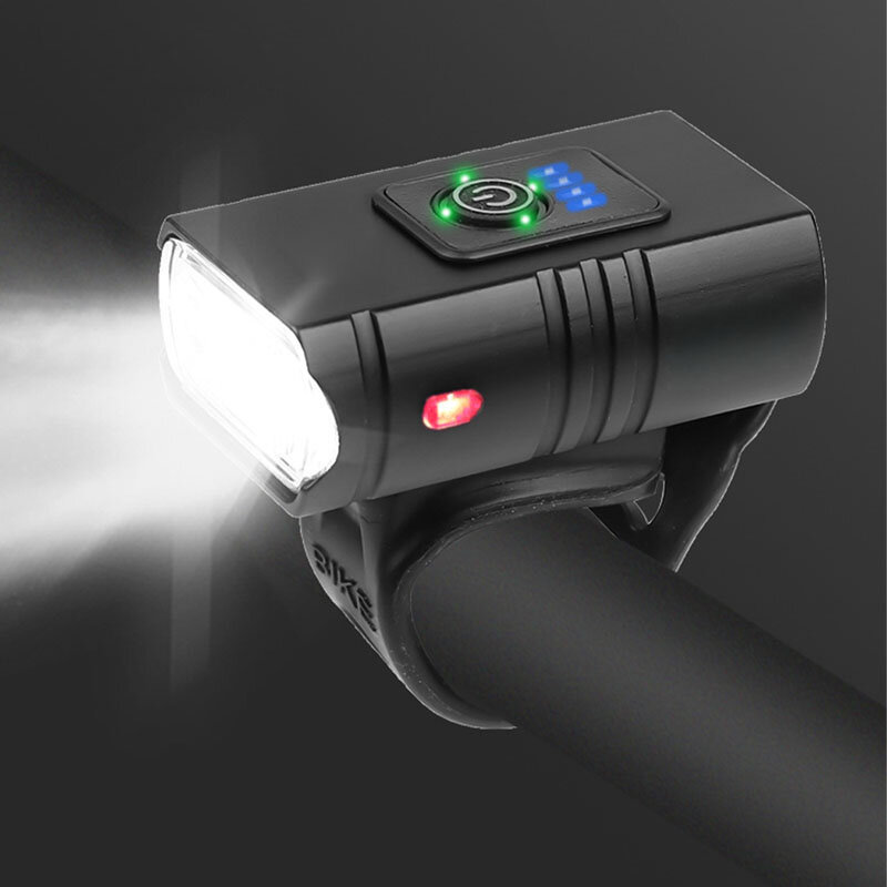 강력한 T6 내장 USB 충전식 전면 자전거 조명 전원 디스플레이와 자전거 LED 빛 방수 야간 조명 램프