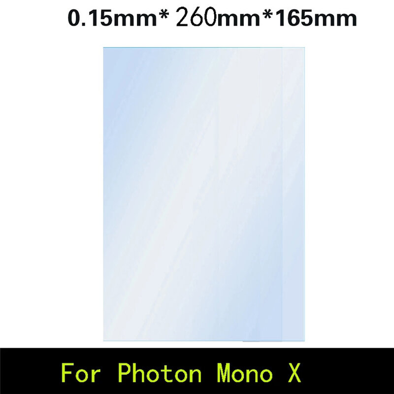 Photon Mono X 수지 3D 프린터 부품 용 FEP 필름, 260*165*0.15mm SLA/LCD FEP 시트 0.15mm FEP 필름 8.9 인치 Lcd