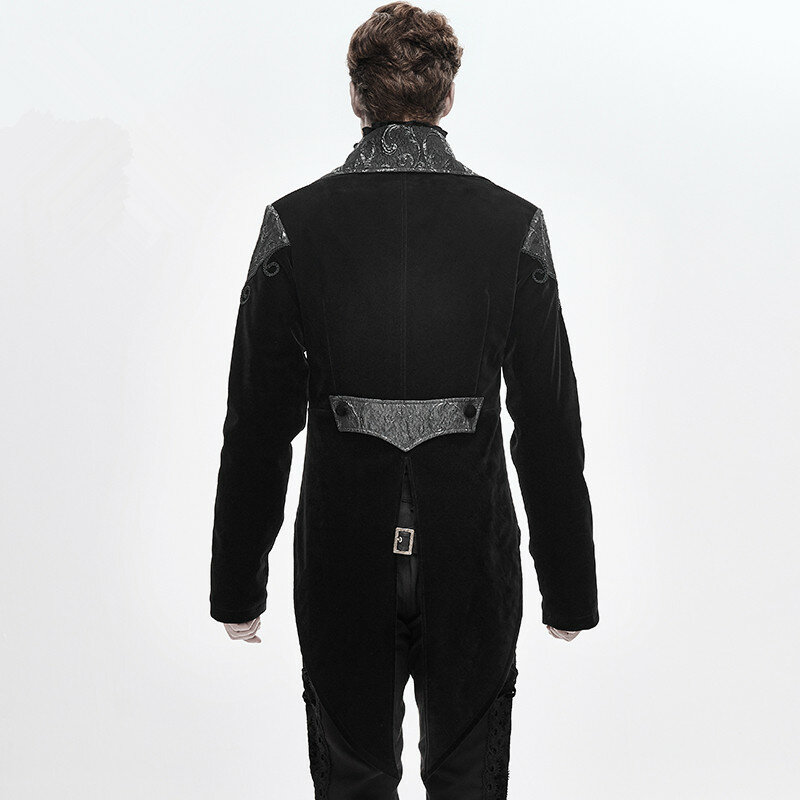 Gabardina negra para hombre, chaqueta de Cosplay Vintage, uniforme gótico Steampunk, prendas de vestir Praty, novedad
