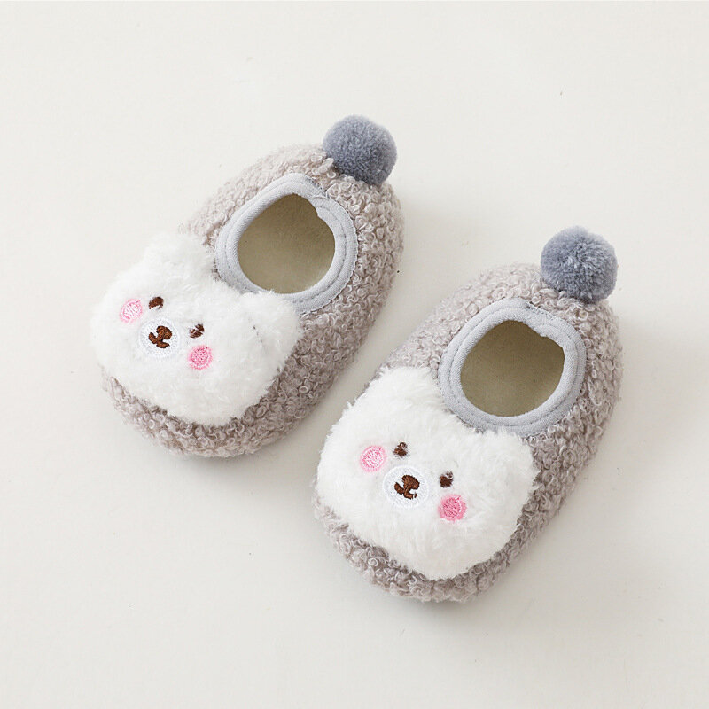 2021 New Autumn and Winter Thickened Baby Shoes and Socks Baby Floor Shoes Cartoon Doll Children Toddler Socks Floor Socks