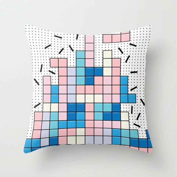 Mint rosa jogar travesseiro caso memphis inspirado padrão verificar coxim capas para casa sofá cadeira fronhas decorativas