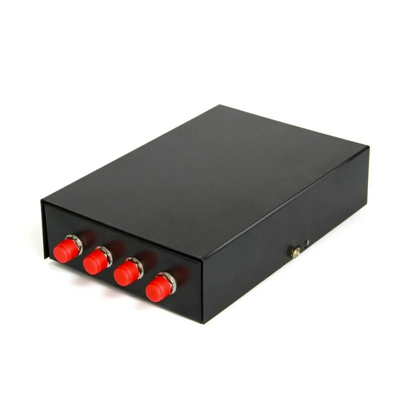 4-Port FC Fiber Optic Terminal Box 4 Core Light Splice Connection Box Cable Connector Desktop Type FC/UPC with Adapter Pigtail