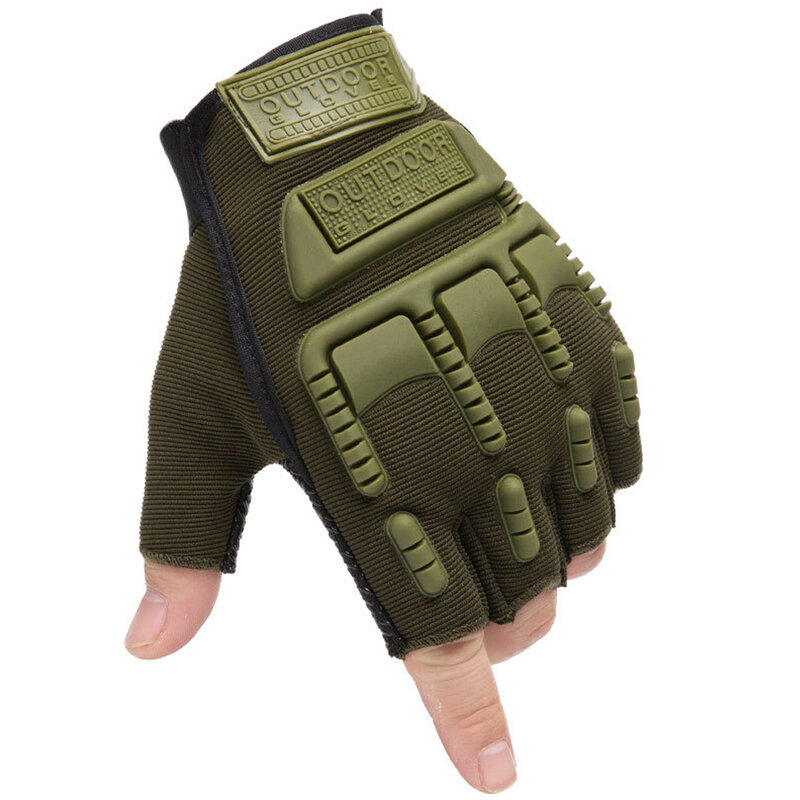 Outdoor Fingerless Tactical Gloves Military Army Shooting Hiking Climbing Cycling Gym Riding Anti-Skid Glove Male Combat Mittens