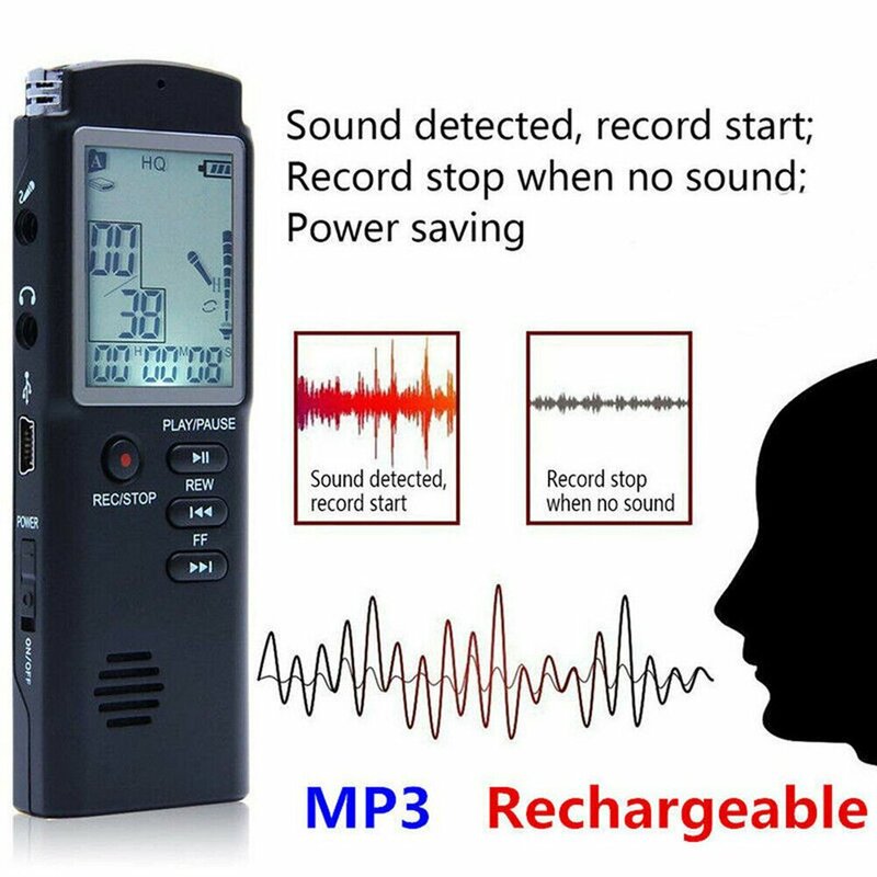 8Gb/16Gb/32Gb Voice Recorder Usb Professionele 96 Uur Dictafoon Digitale Audio Voice Recorder Met wav, MP3 Speler T60 1536 Kbps