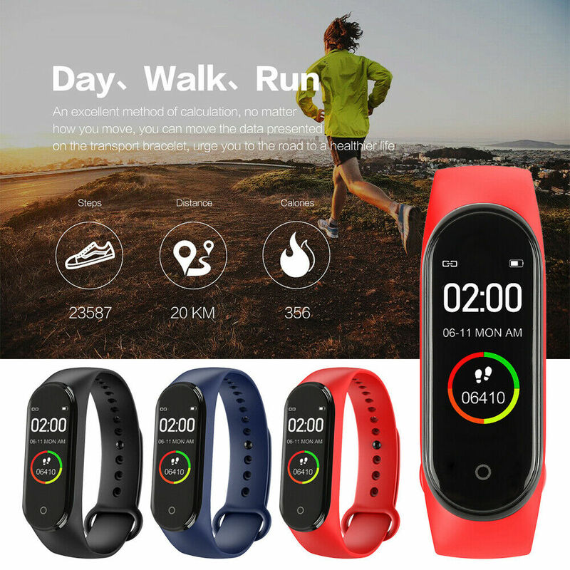 M4 inteligentna cyfrowa bransoletka do zegarka dla mężczyzn kobiety z monitorowanie tętna bieganie krokomierz liczący kalorie zdrowie Sport Tracker
