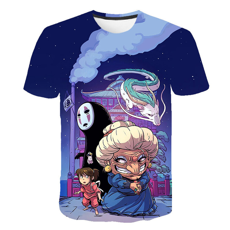 Camisetas de moda para niños y niñas, disfraz de Totoro, Harajuku, Anime, dibujos animados, verano 2021