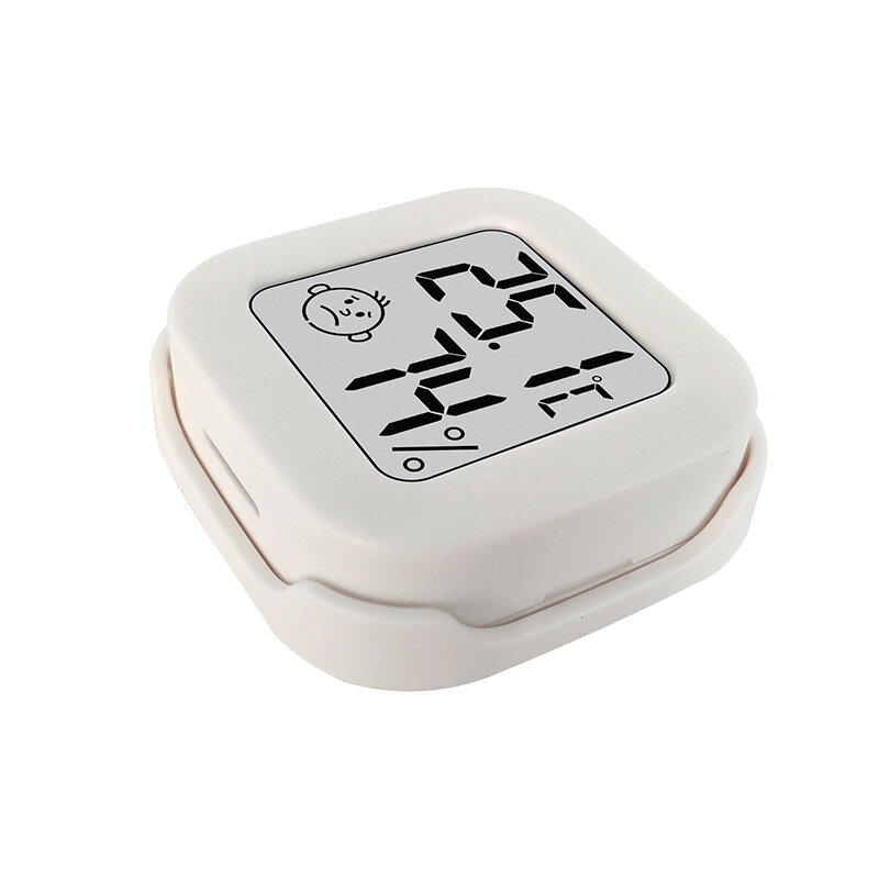 Termometer Digital Alat Ukur Kelembaban dan Suhu LCD Rumah Kantor Higrometer Elektronik Mini Smiley