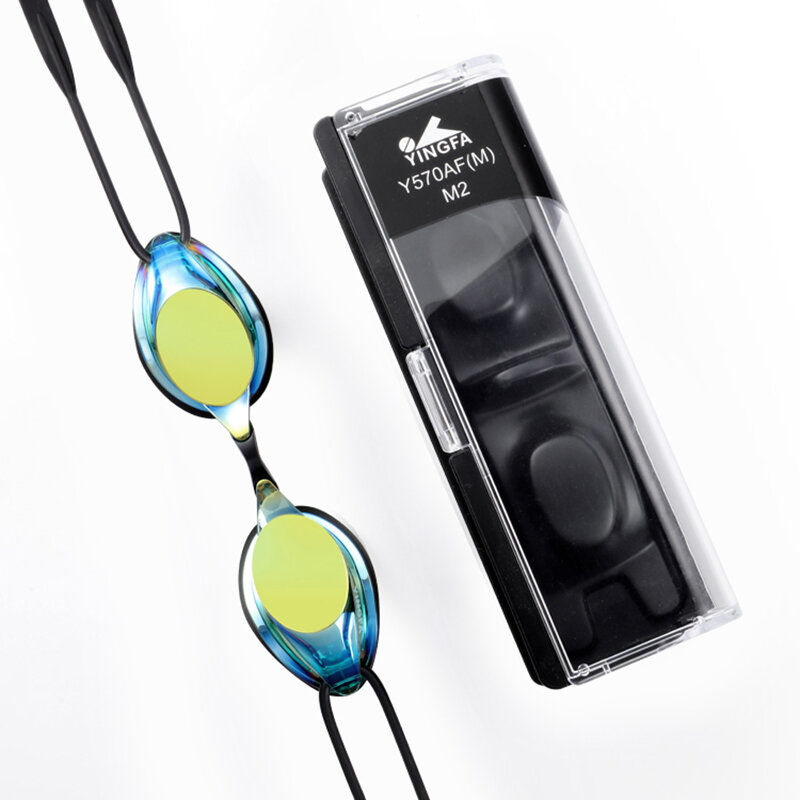 Lunettes de natation professionnelles en Silicone, placage étanche transparent Double Anti-buée, Anti-UV pour hommes et femmes, lunettes de natation avec étui