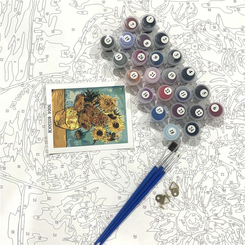 Van Gogh pittura per numero immagine a olio su tela kit fai da te pittura acrilica paesaggio figura disegno colorazione per numero decorazioni per la casa