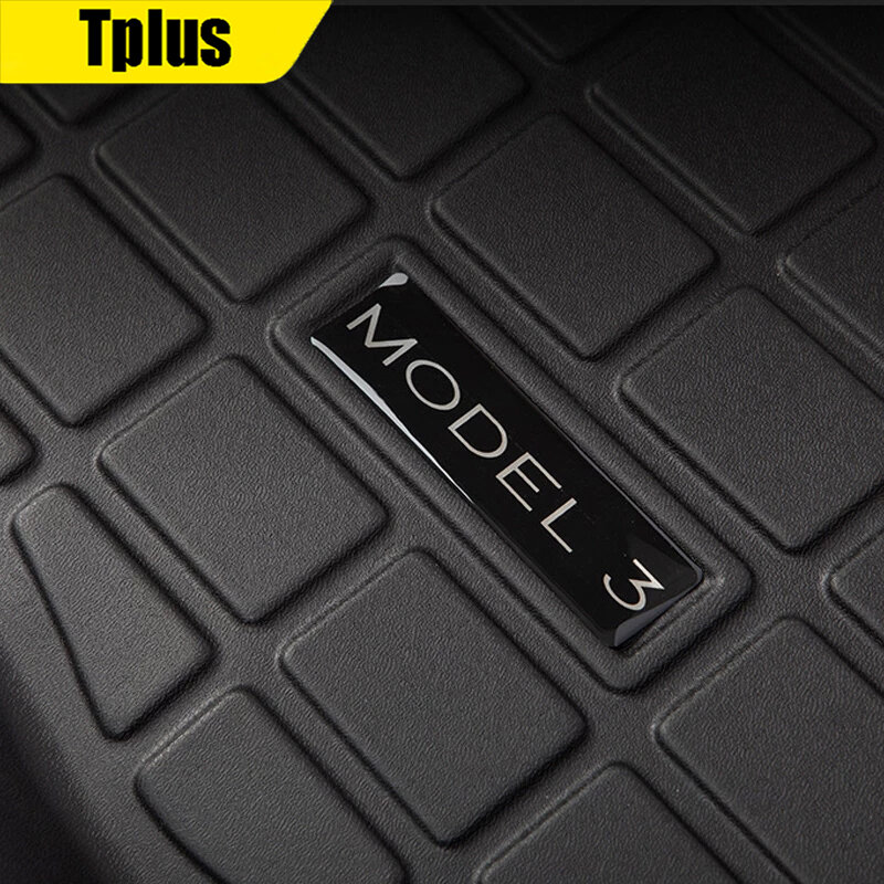 Tplus Car Front Trunk Mat For Tesla Model 3 2021 Accessories TPE Mats Waterproof Wearable Cargo Tray Storage Pads