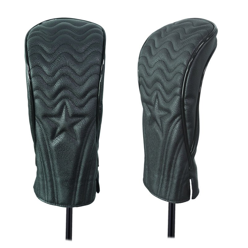 Clube de golfe cabeça capa motorista madeira headcover couro do plutônio moda preto 1 pçs