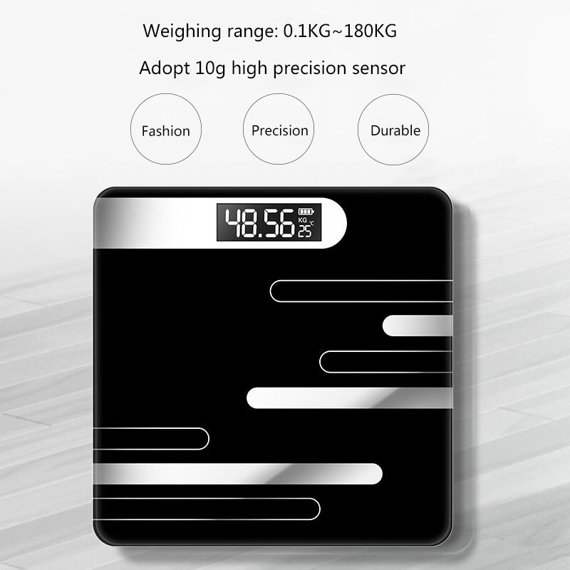 Bathroom Body Floor Scales Bath Scale Body Weighing Digital Body Weight Scale LCD Display Glass Smart Electronic Scales
