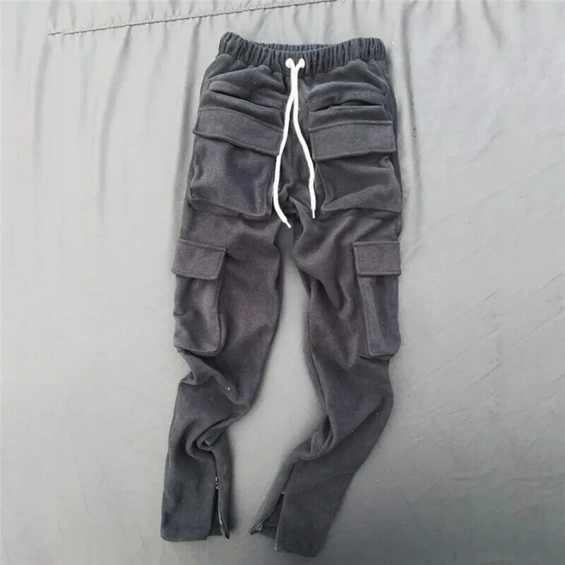 Lã quente calças masculinas para o outono inverno streetwear calças de moletom masculino trabalho jogging ao ar livre