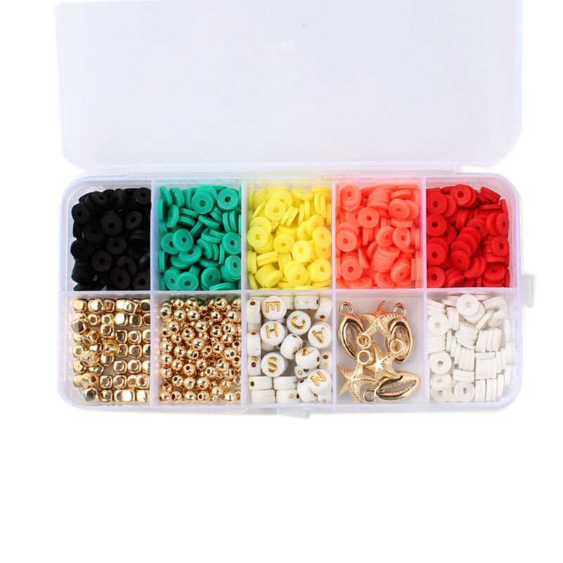 Kolorowe do DIY kolczyki naszyjnik zestaw rzemieślniczy miękka ceramika 10 siatki do tworzenia biżuterii L41B