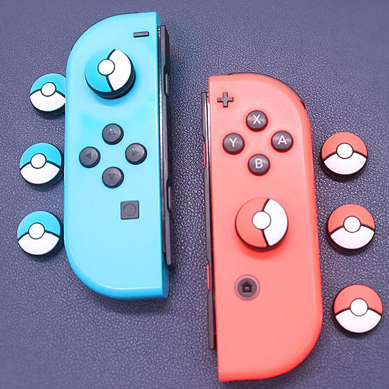 Чехол для джойстика с мультипликационным рисунком, колпачок для рукоятки для контроллера Nintendo Switch OLED Lite Joy-Con, аксессуары для кнопок джойсти...