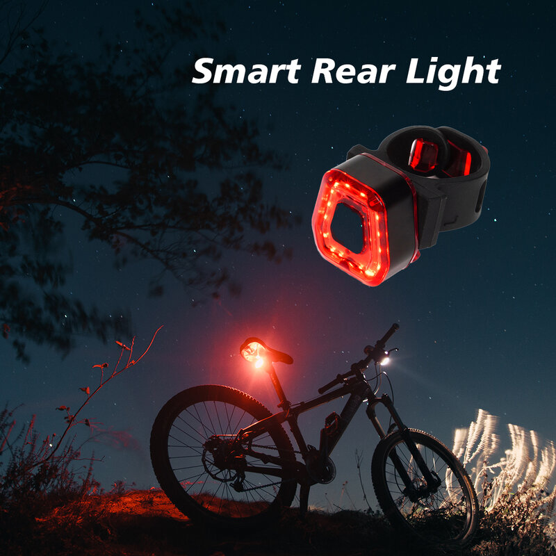 Chooee luz da bicicleta lanterna traseira luz de freio led selim luz carregamento usb