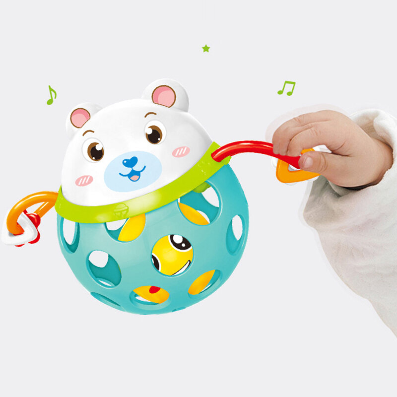 Sonajeros de plástico suave para bebés de 0 a 12 meses, mordedor de plástico para bebés, Bola de agarre, sonajero, campana de mano educativa temprana, juguetes para bebés