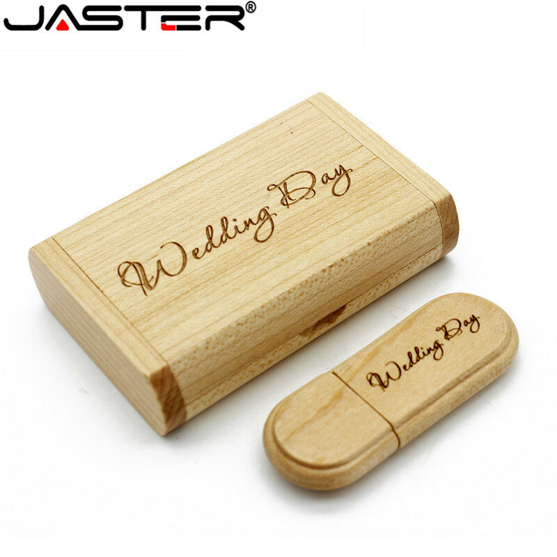 Jaster pendrive de madeira com logo do cliente, caixa de pendrive 4gb 8gb 16gb 32gb 64gb 128gb flash drive de memória flash drive