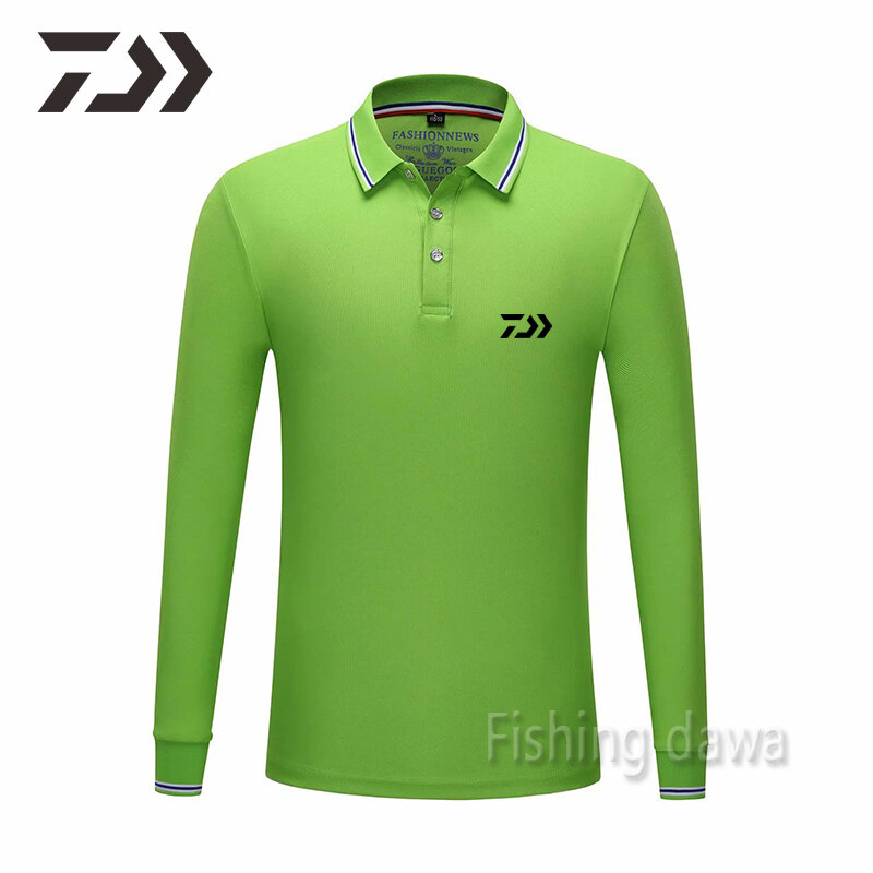 Daiwa – chemise de pêche à manches longues pour homme, Polo fin multicolore, respirant, séchage rapide, Anti-transpiration, printemps-automne
