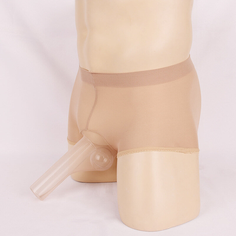 Boxer de bainha de alta elastic underwear transparente quente macio cuecas
