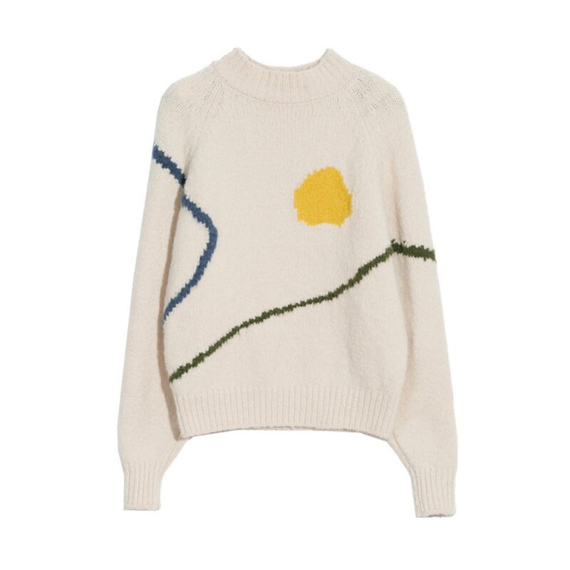 Maglione da donna design indipendente divertente tuorlo d'uovo pullover maglione top coreano autunno e inverno maglione giacca da donna casual