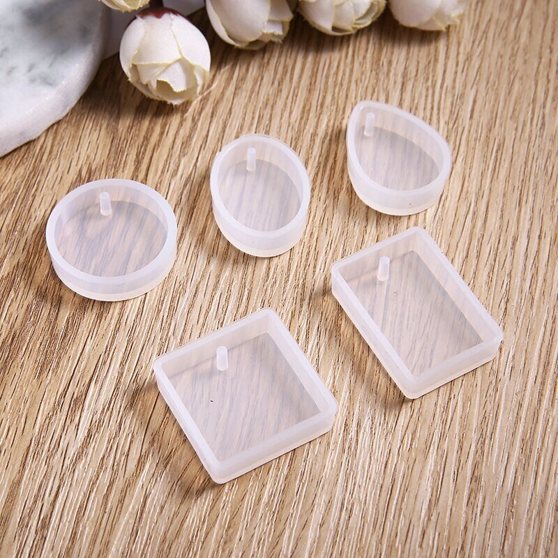 Moldes de resina epoxi de silicona para hacer joyas, herramienta de fundición artesanal, 5 unids/set por juego