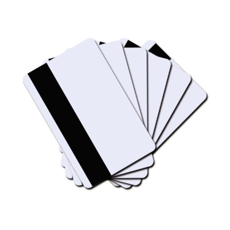 Cartes blanches en PVC à bande magnétique pour système de contrôle d'accès, 10 pièces