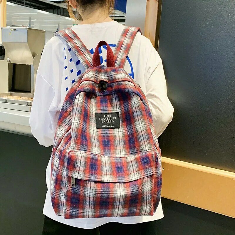 Модный Клетчатый Рюкзак 2021, школьные сумки, большой женский рюкзак, дорожный рюкзак в студенческом стиле, крутая мужская сумка унисекс