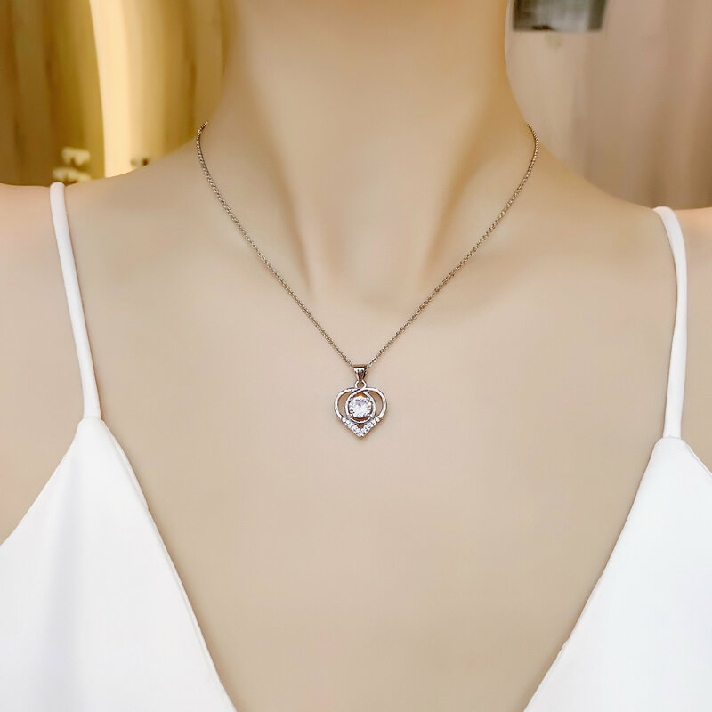 SODROV – collier avec pendentif en forme de cœur pour femme, bijou en argent Sterling